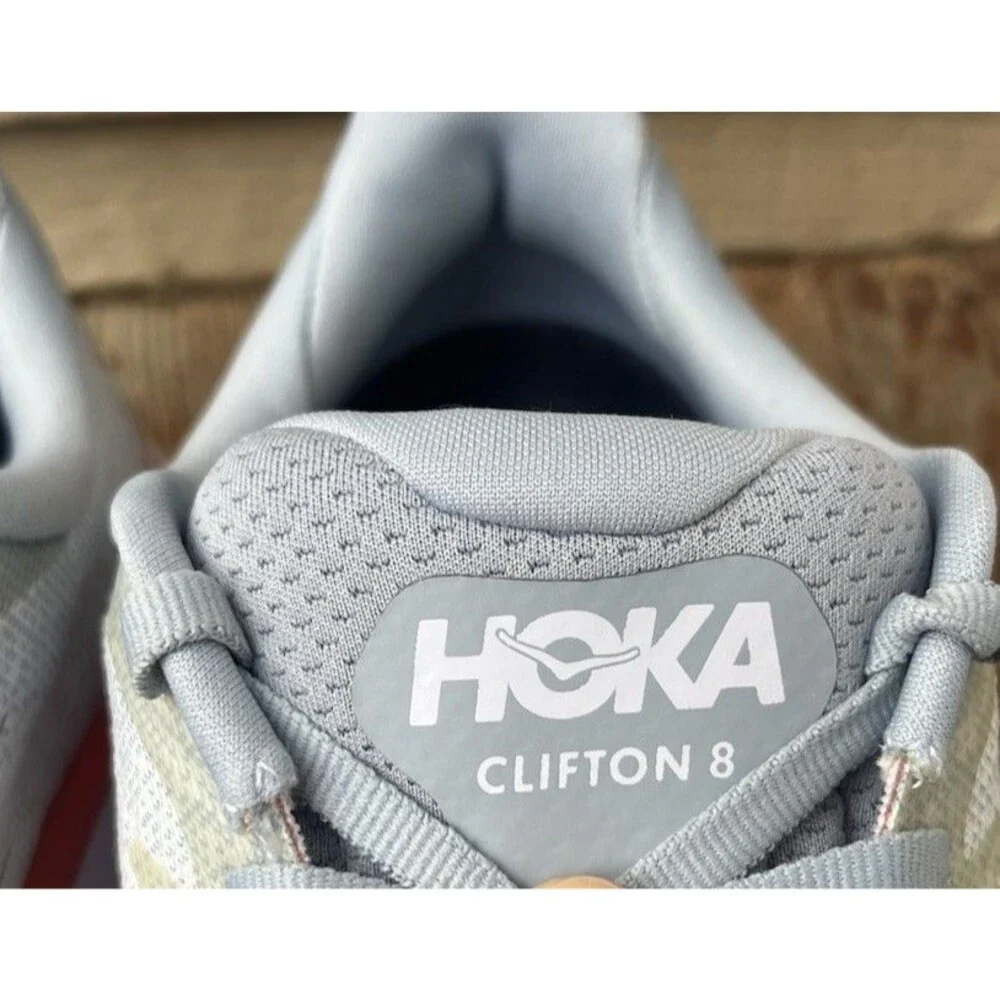 Hoka One One Clifton 8 Women’s 9.5B Running Shoes Blue Fog/Plein Air
